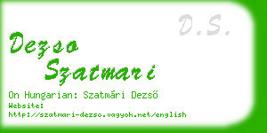 dezso szatmari business card